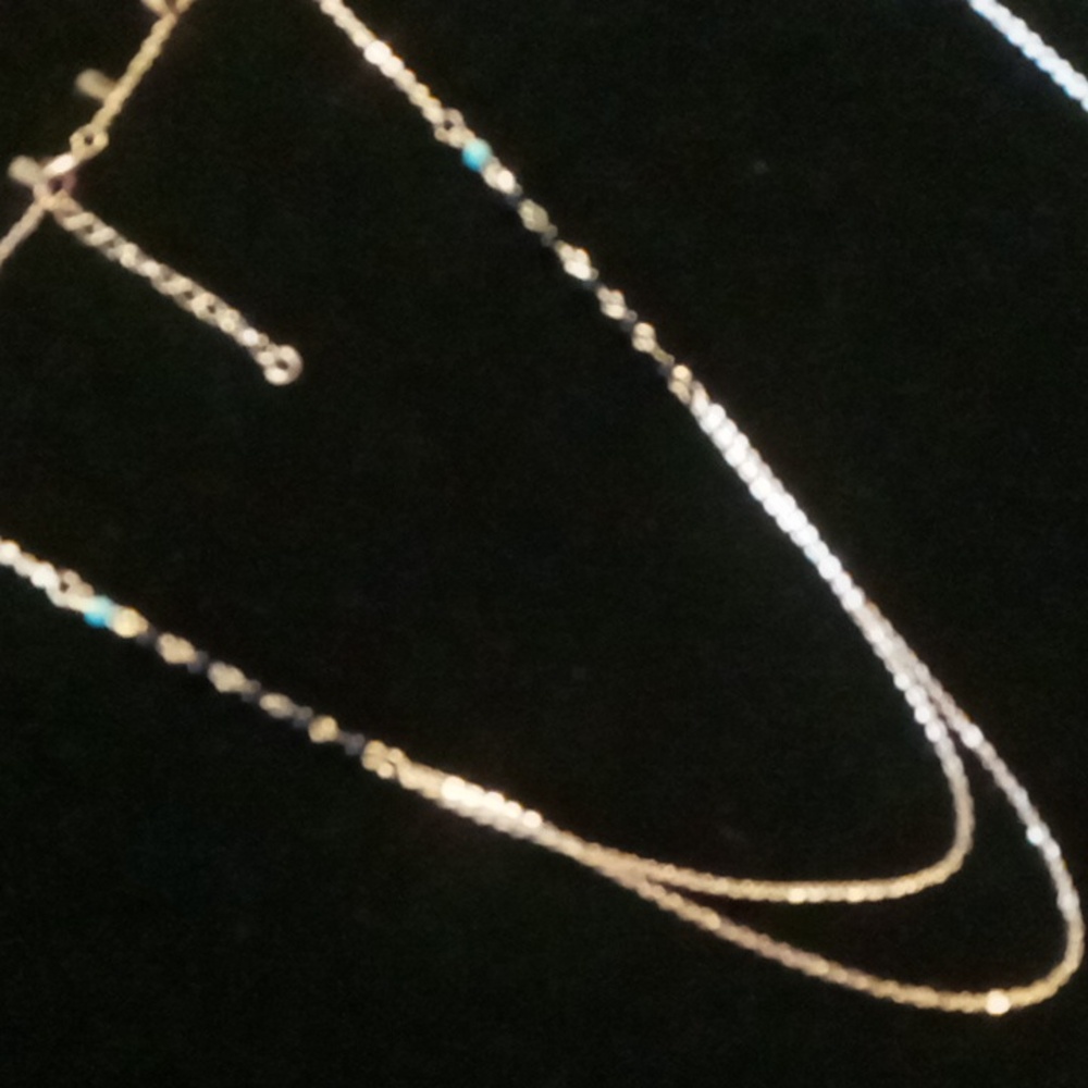 Obsidian & turquoise beaded layered chain.20 +2 inches long.